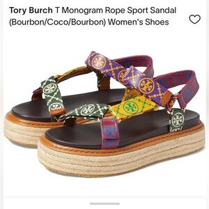 Like New Tory Burch T Monogram Rope Sport Sandal - 8.5
